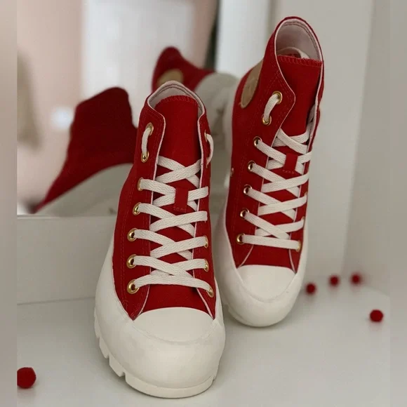 Converse Chuck Taylor All Star Move Platform - Red/Gold Limited Edition - Picture 6 of 14